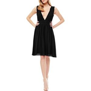 Love By Design Melissa Chiffon Fit & Flare Dress Women's Med Black NWT